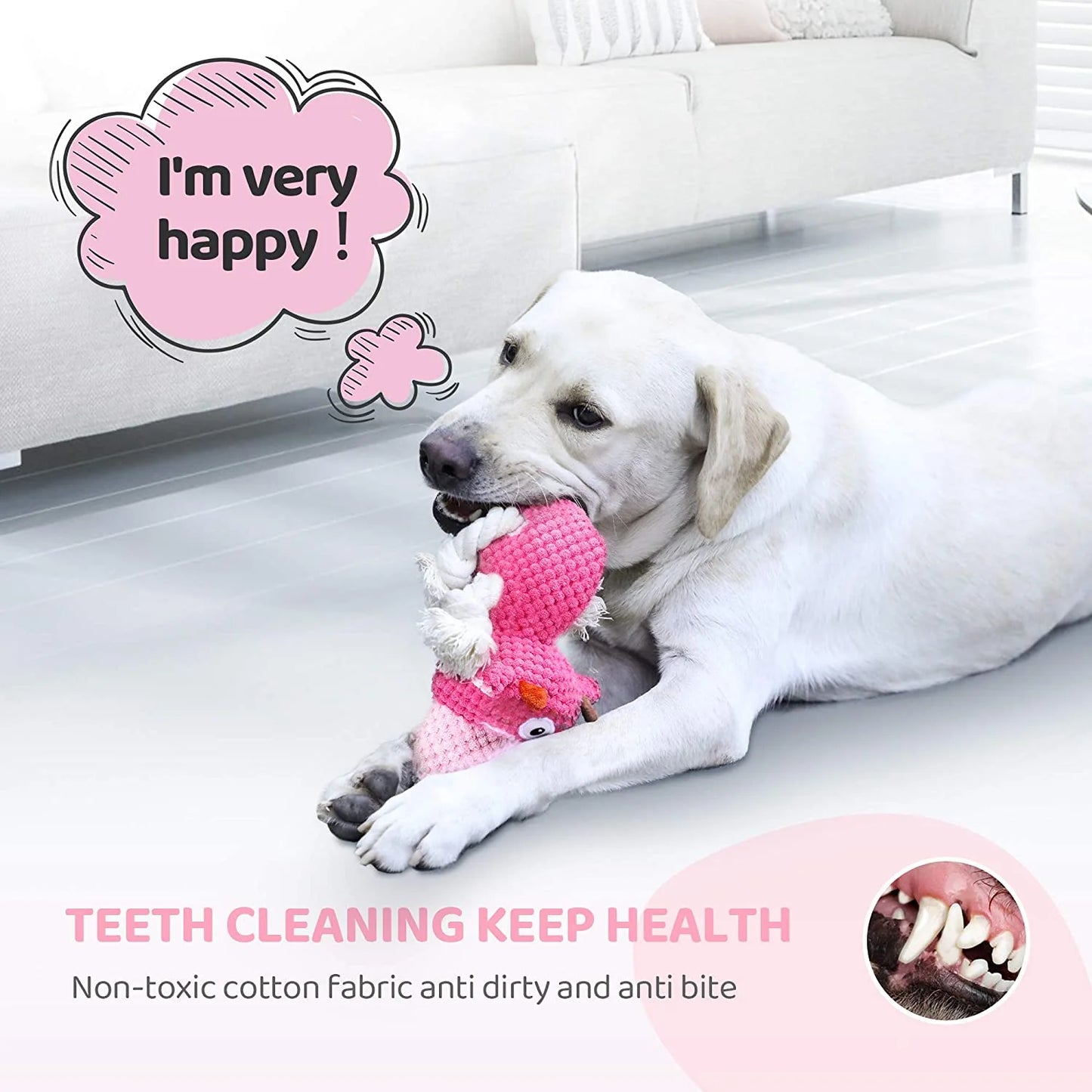 Durable Plush Squeaky Toy for Large Aggressive Chewers