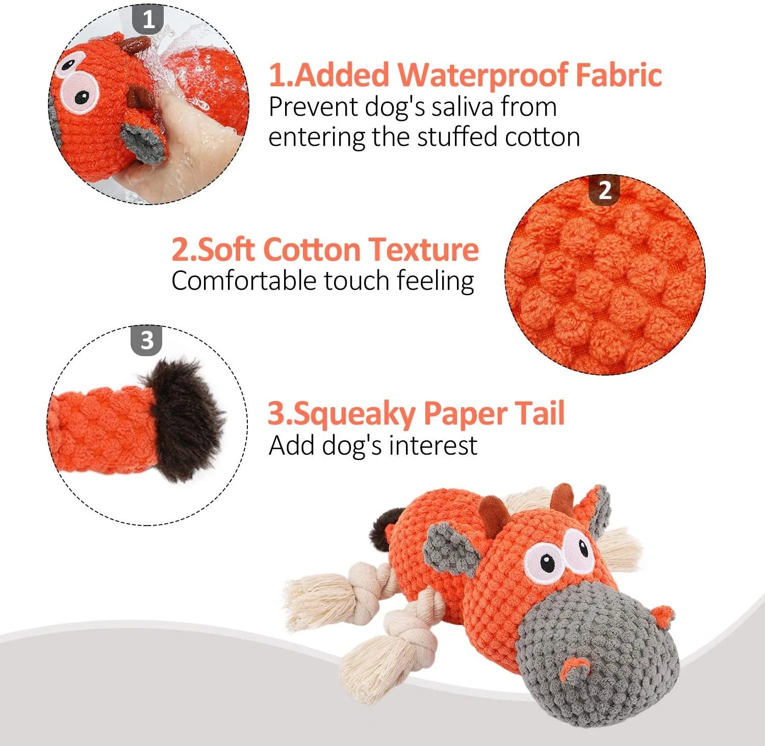 Durable Plush Squeaky Toy for Large Aggressive Chewers