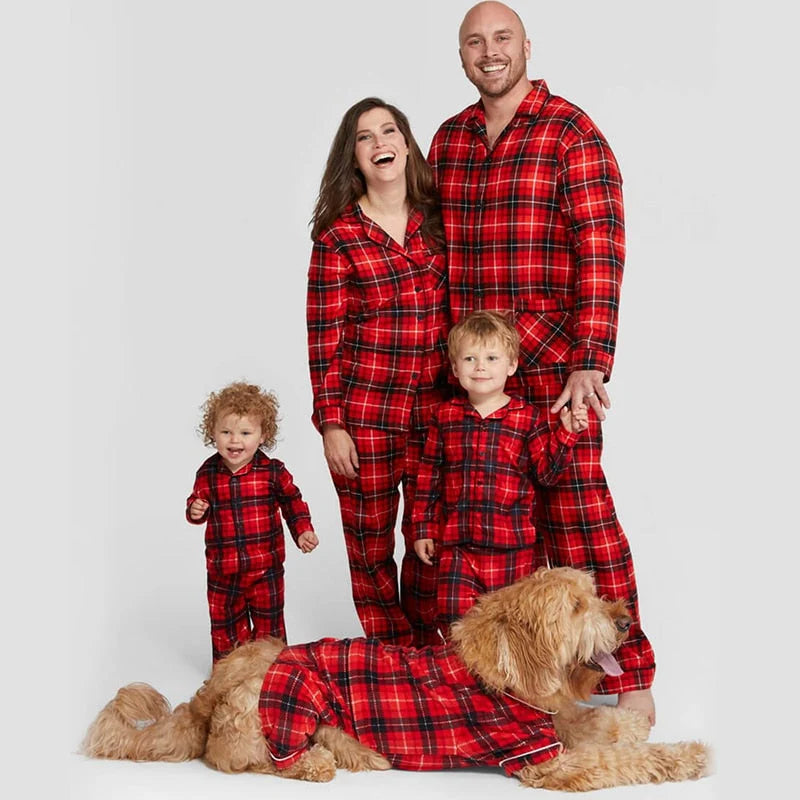 Family Coordinated Cozy Plaid Christmas Pajamas