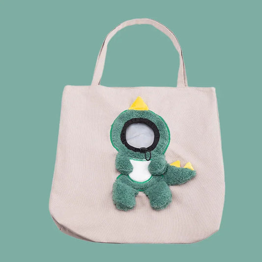 Tote Bag Small Pet Carrier with Cute Dinosaur Design