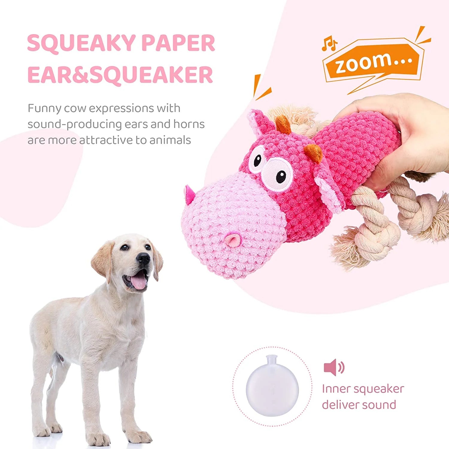 Durable Plush Squeaky Toy for Large Aggressive Chewers