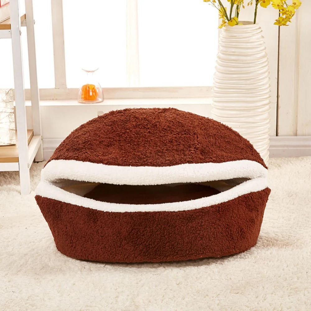 Premium Plush Round Pet Bed - The Ideal Warm Retreat for Your Pet