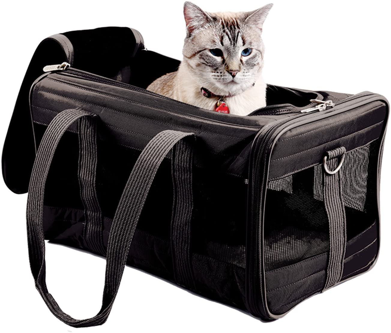 Travel in Style with Our Airline Approved Pet Carrier! 🐾✨ Soft Liner, Mesh Windows, and Spring Frame for Ultimate Comfort! 🌟✈️