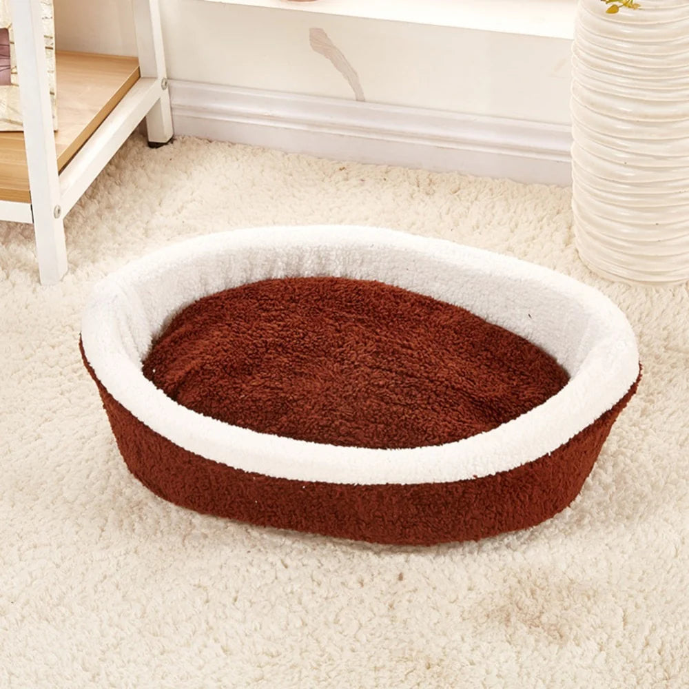 Premium Plush Round Pet Bed - The Ideal Warm Retreat for Your Pet