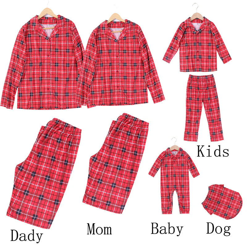 Family Coordinated Cozy Plaid Christmas Pajamas