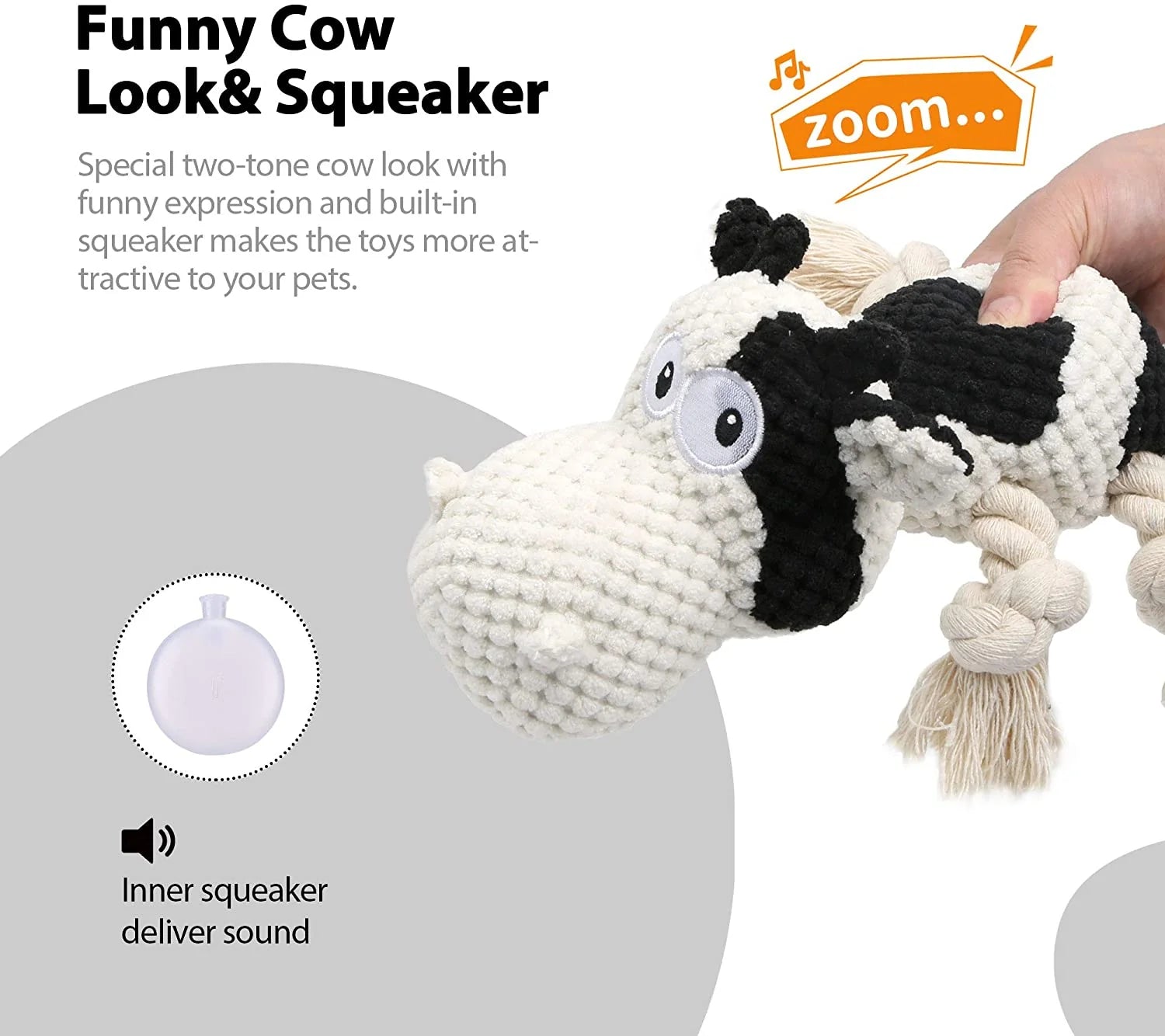 Durable Plush Squeaky Toy for Large Aggressive Chewers